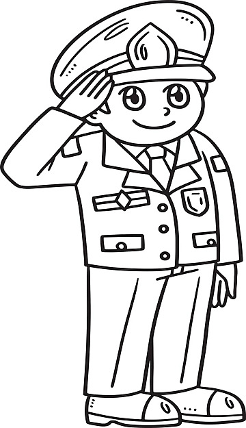 Saluting soldier isolated coloring page for kids outline drawing color vector wing drawing ring drawing soldier drawing png and vector with transparent background for free download