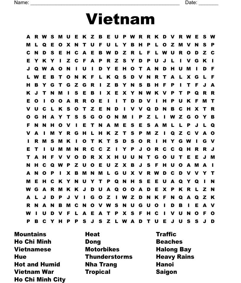 Vietnam word search