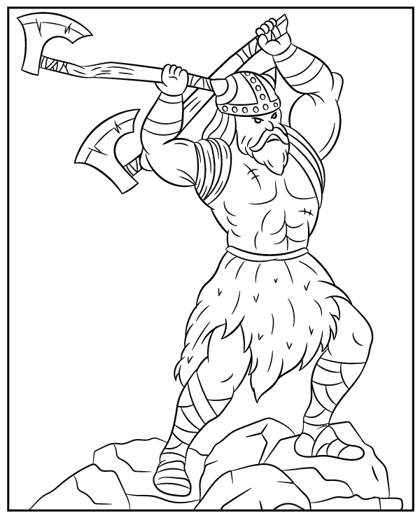 Viking coloring page scandinavian warrior