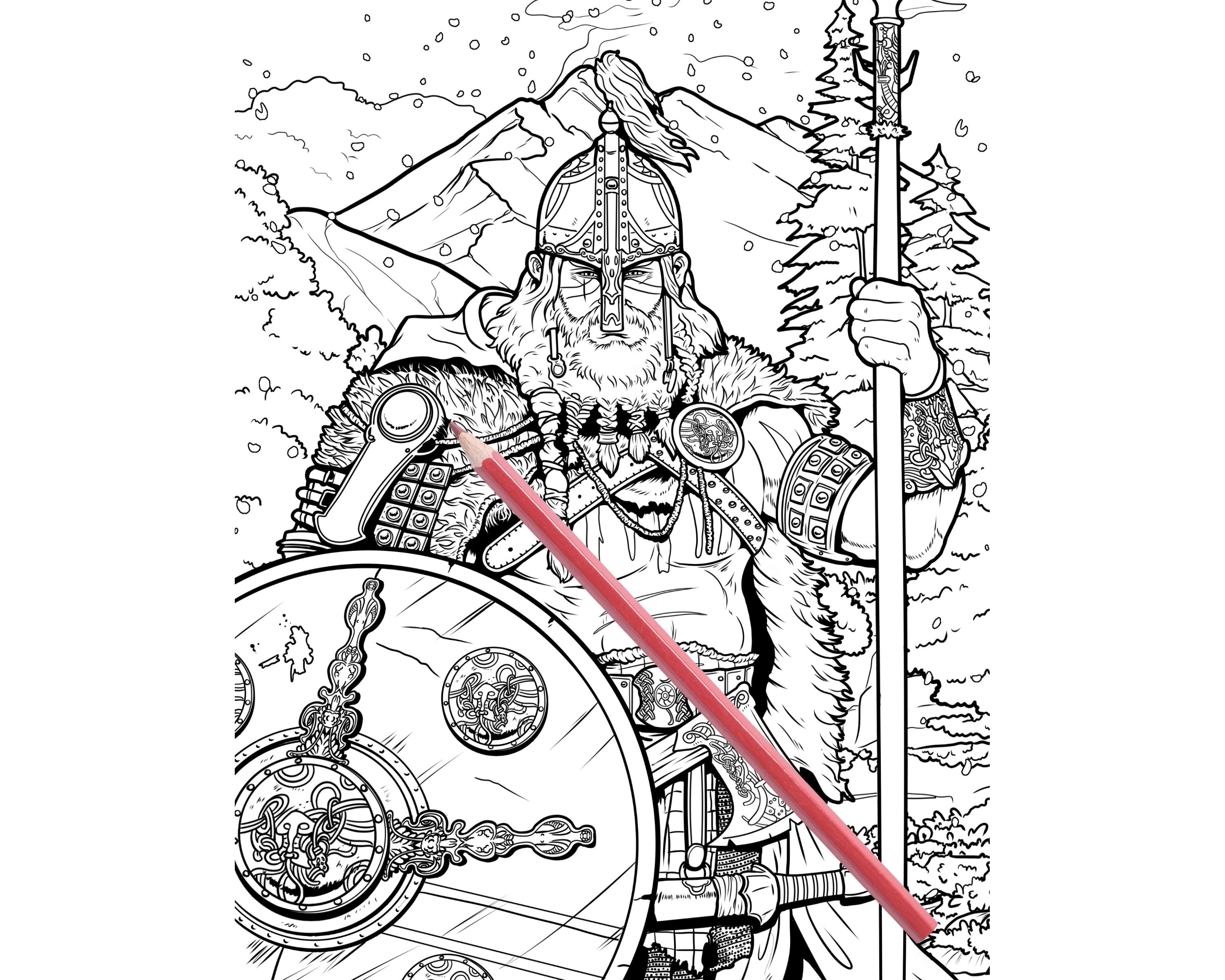 Berserker viking coloring page