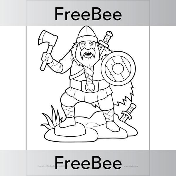 Free downloadable viking colouring pages by