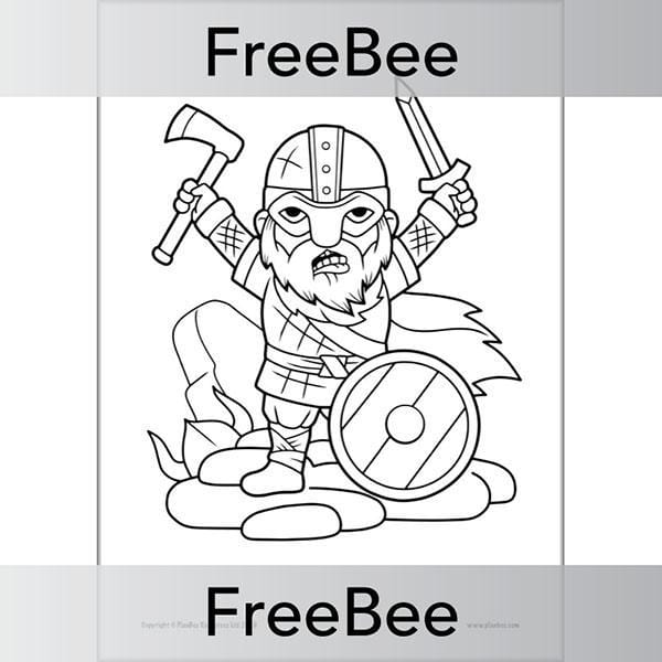 Free downloadable viking colouring pages by