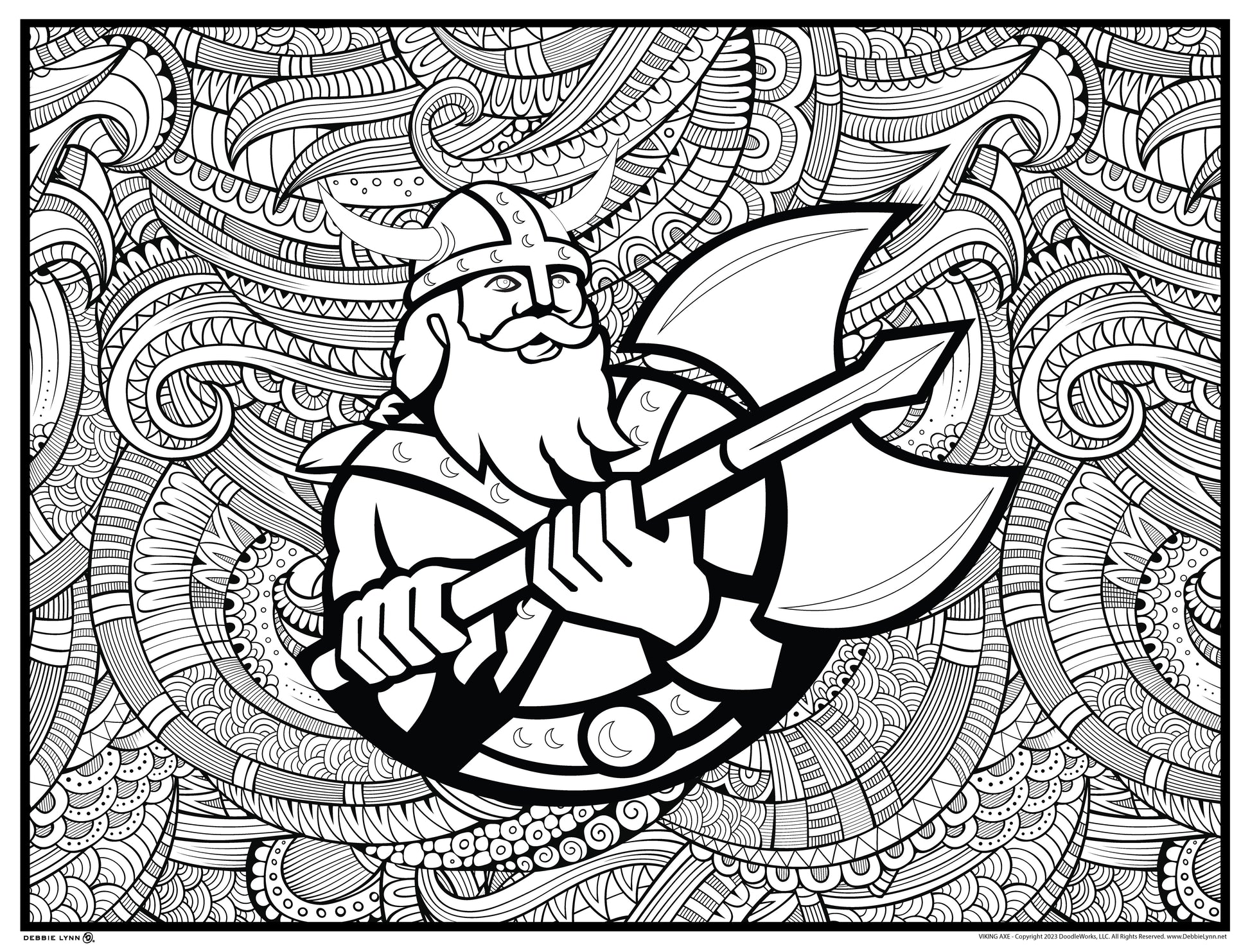 Viking axe personalized giant coloring poster x â debbie lynn