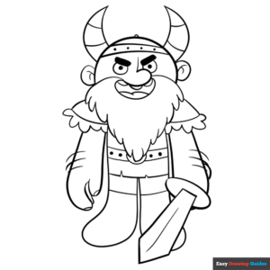 Viking coloring page easy drawing guides