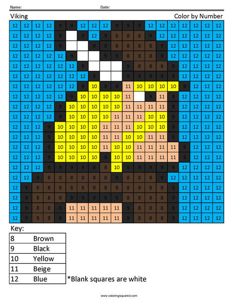 Viking color by number