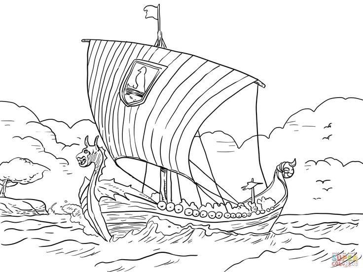 Longship viking sea vessel free printable coloring pages free coloring pages coloring pages