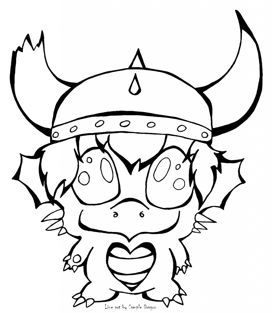 Chibi dragon viking coloring page freeuse by sampledragon