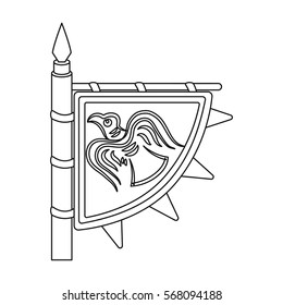 Viking s flag icon outline style stock vector royalty free