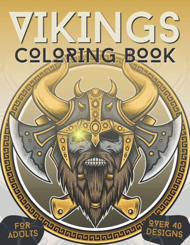 Vikings coloring book for adults over amazing coloring pages with norse celtic viking designs to color relax and relieve stress hawk mr books
