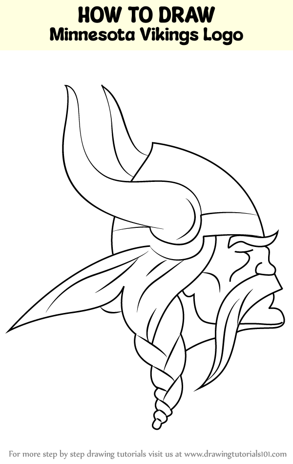How to draw minnesota vikings logo nfl step by step