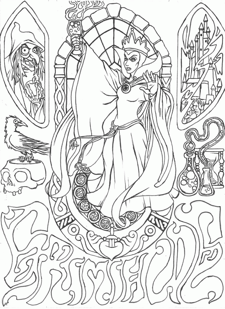 Free disney villains coloring pages