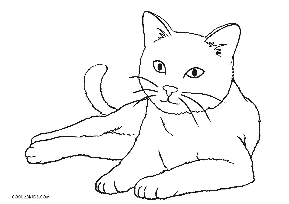 Free printable cat coloring pages for kids