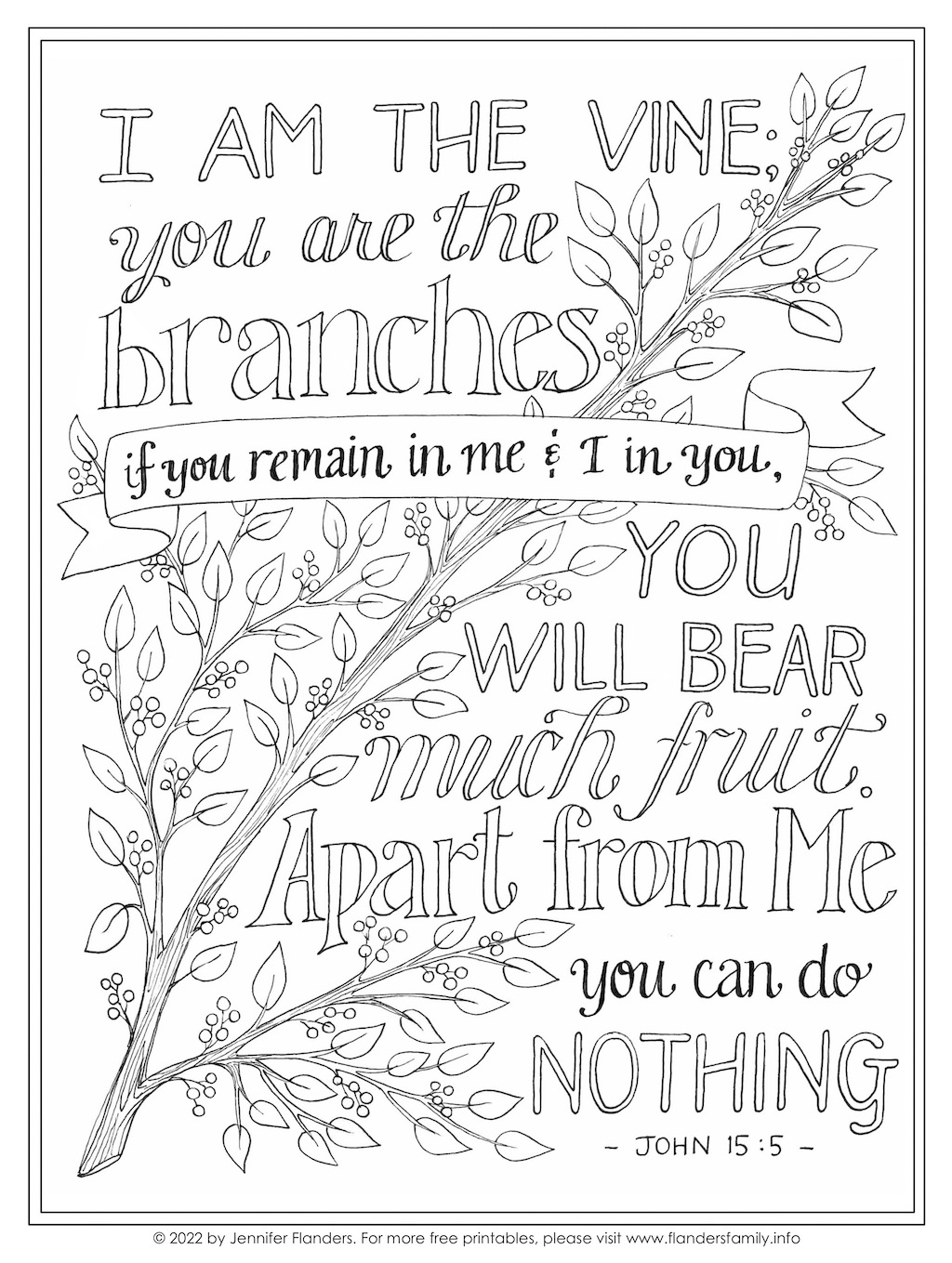 Vine and branches coloring page