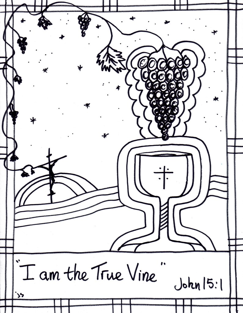 True vine coloring page john page john