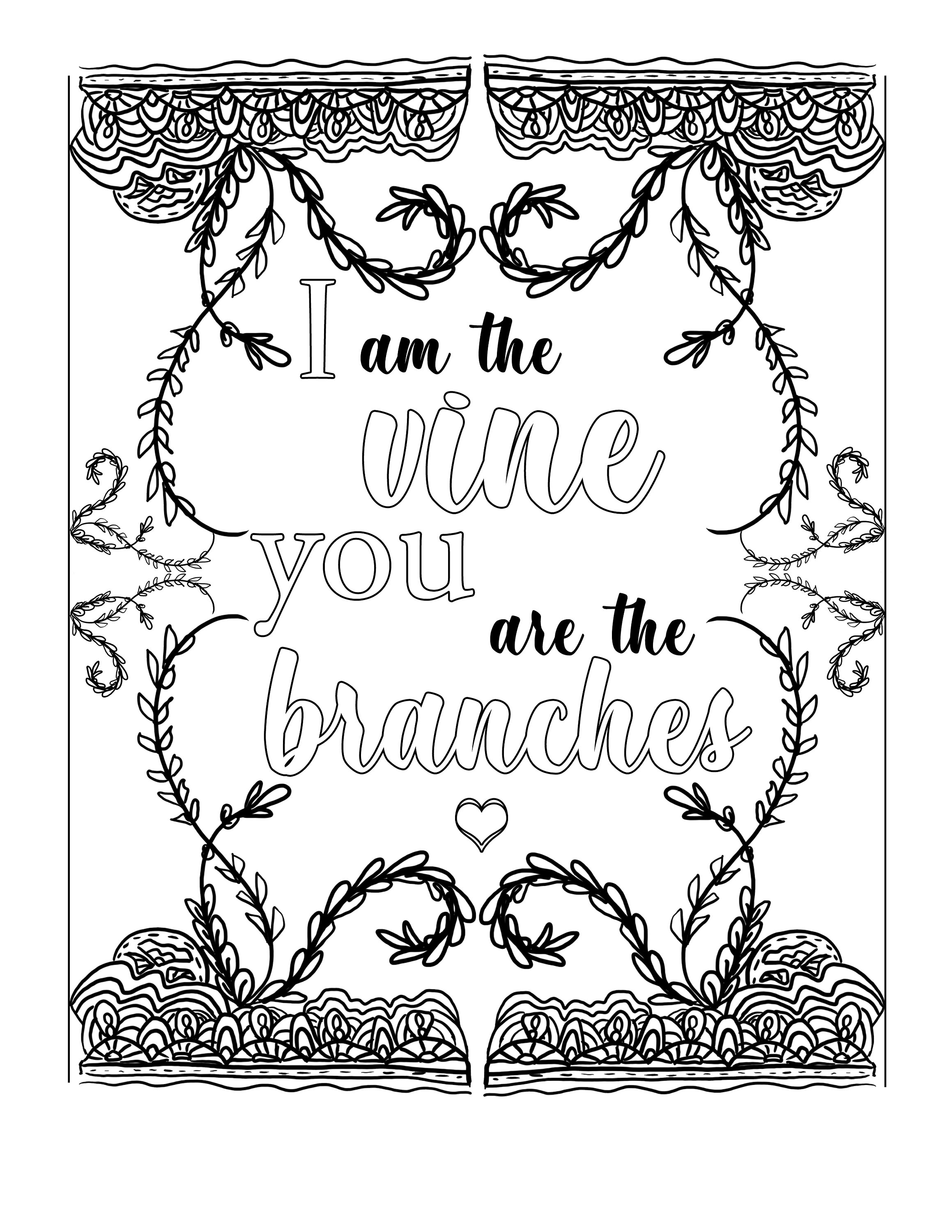 John i am the vine you are the branches coloring page download now