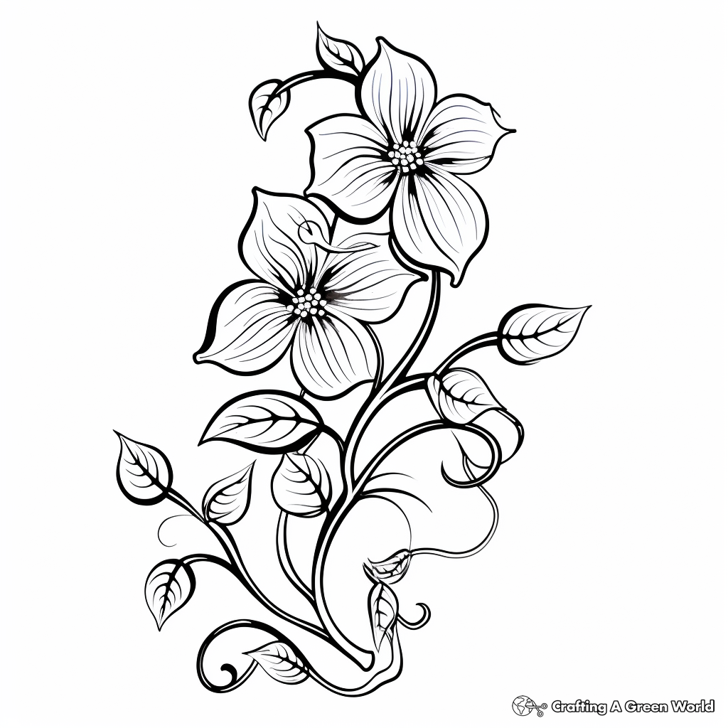 Flower vine coloring pages