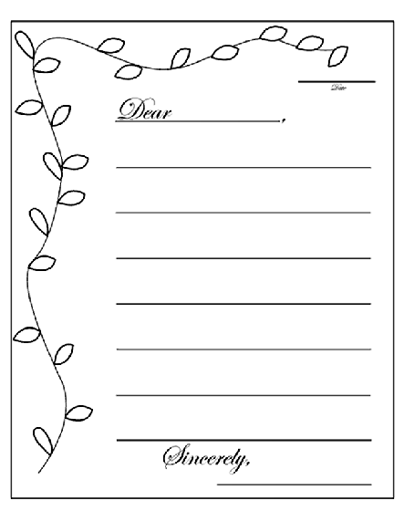 Vine stationery coloring page