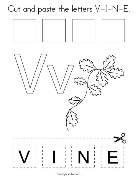Cut and paste the letters v