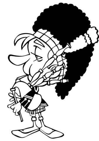 Bagpipe scottish soldier coloring page free printable coloring pages