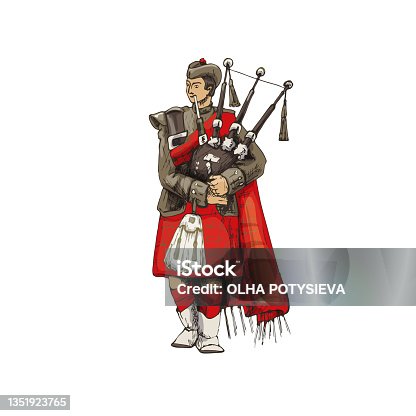Drawing of bagpipes stock illustrations royalty