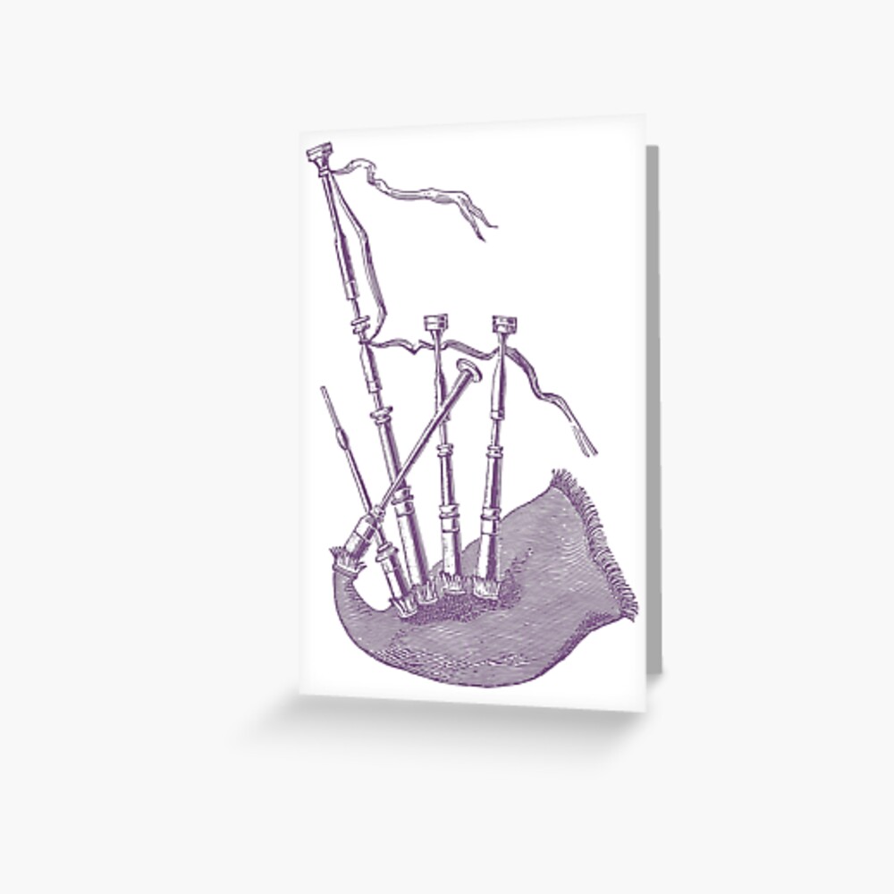 Vintage bagpipes greeting card for sale by rorulent