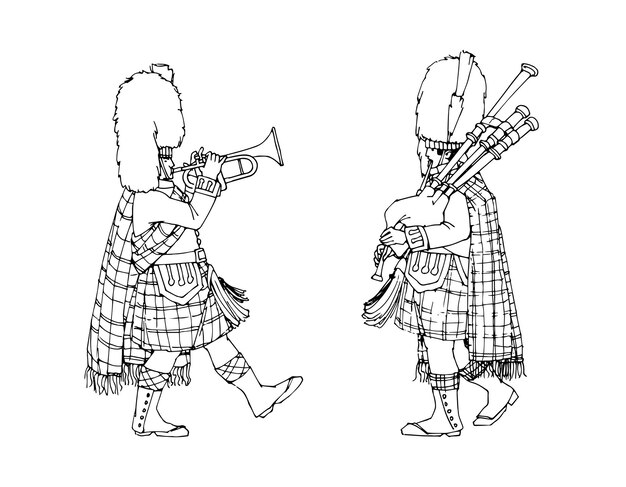 Page bagpipe vectors illustrations for free download