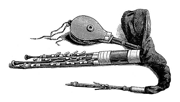Drawing of bagpipes stock illustrations royalty