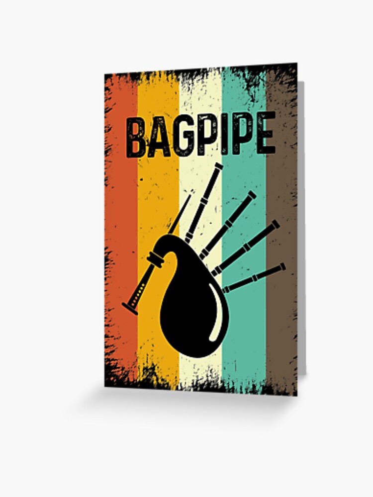 Vintage bagpipe greeting card for sale by vanthuandesign