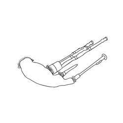 Vintage hardie bagpipes coloring page for kids