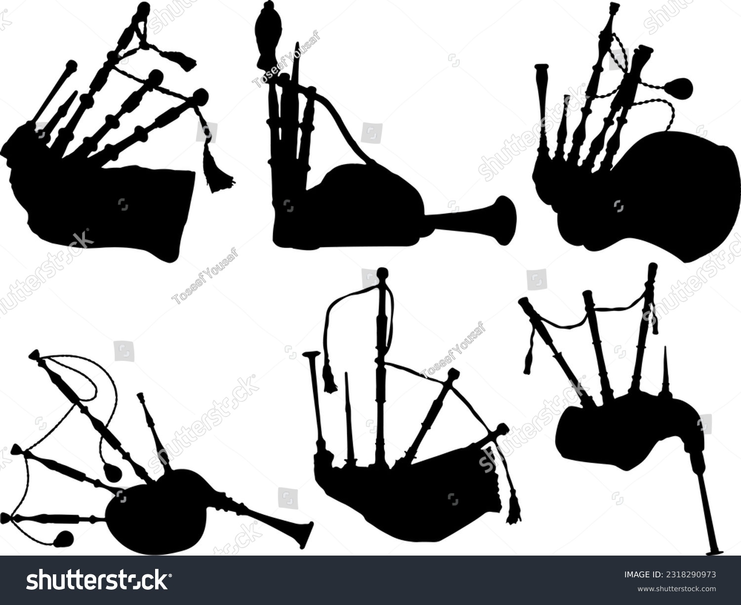 Bagpipe silhouette royalty