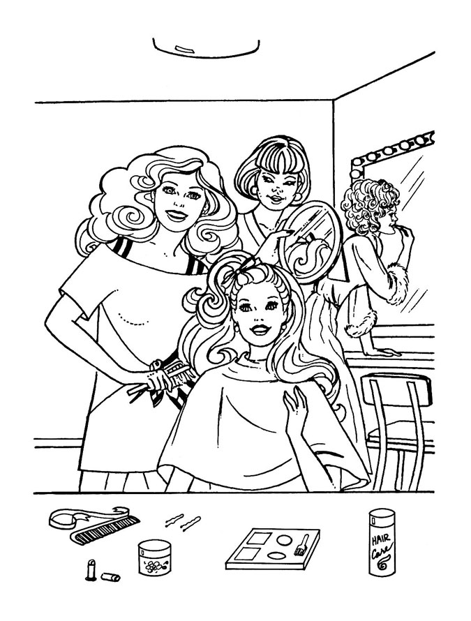 Beautiful barbie coloring pages