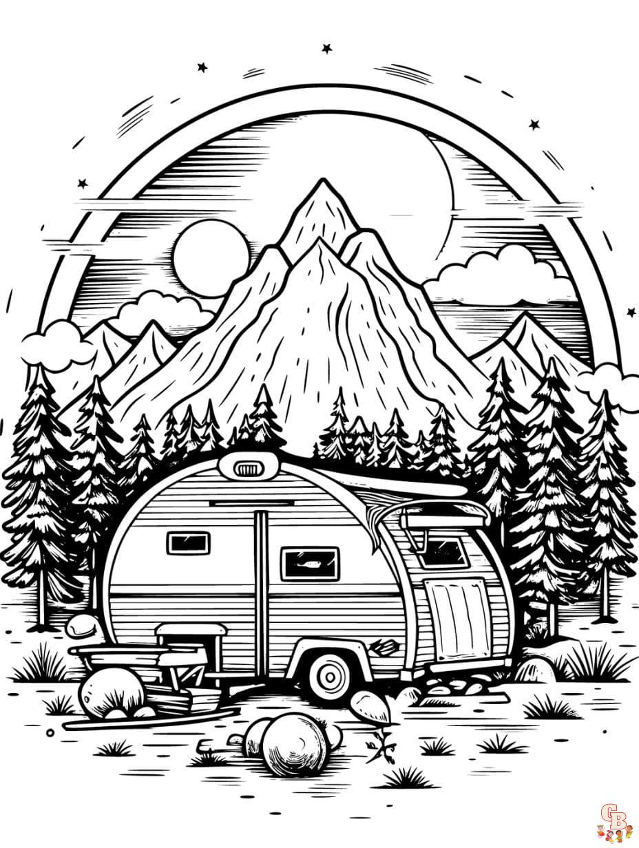 Free camping coloring pages for kids
