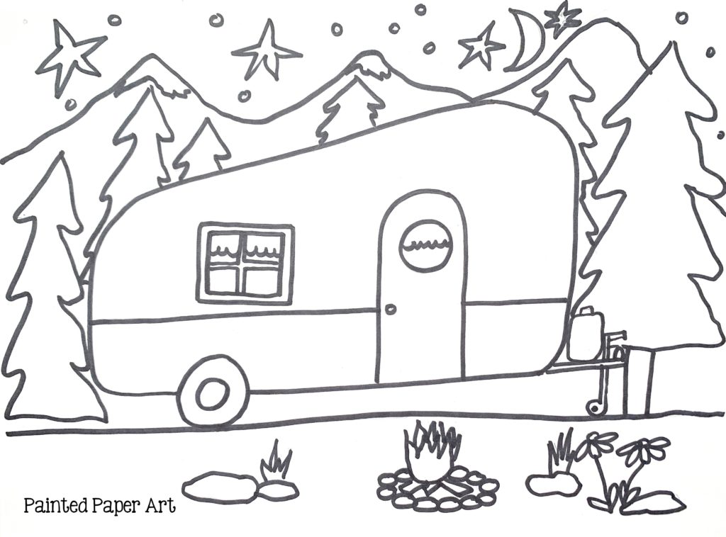 Happy vintage campers â painted paper art