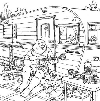 Coloring pages bear essential news