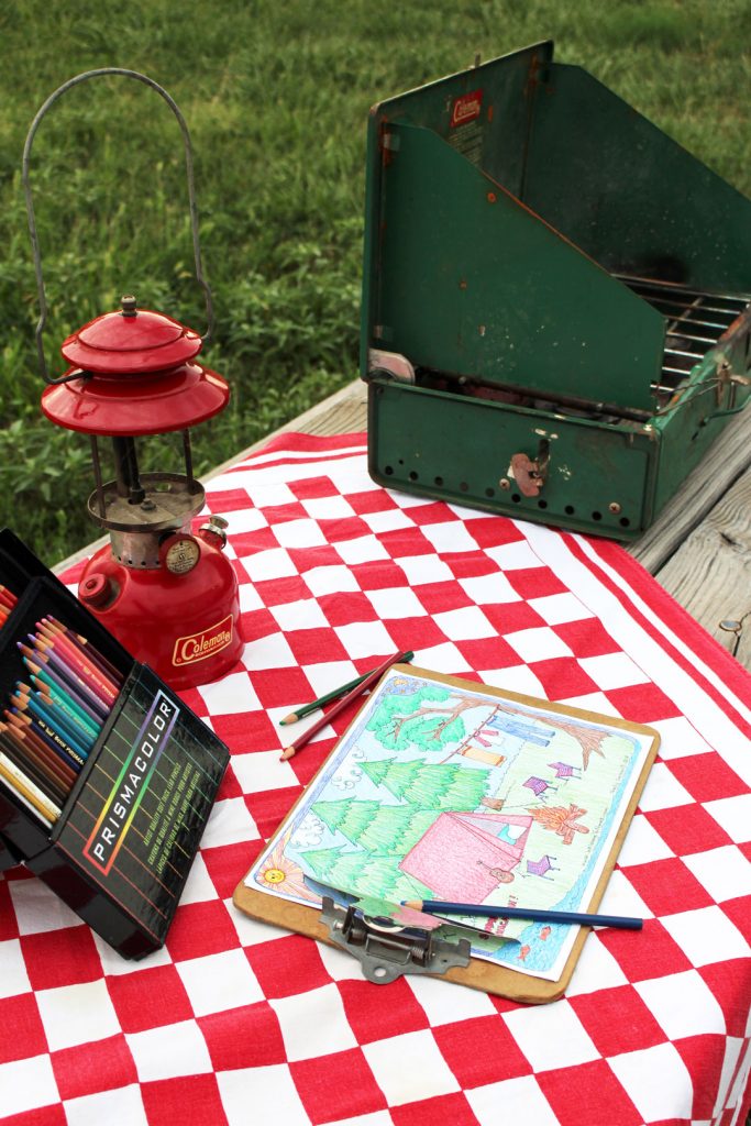 Free camping coloring page