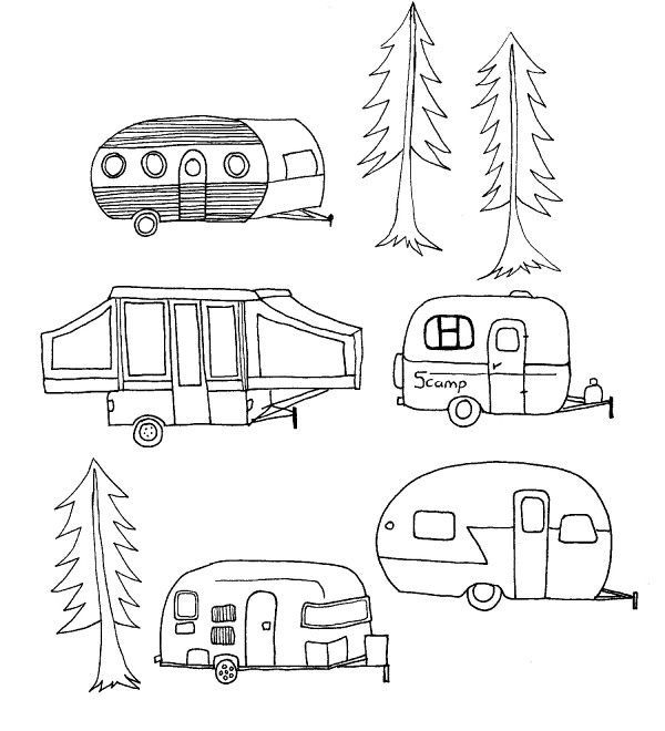 Camping campers camper art embroidery patterns vintage vintage embroidery