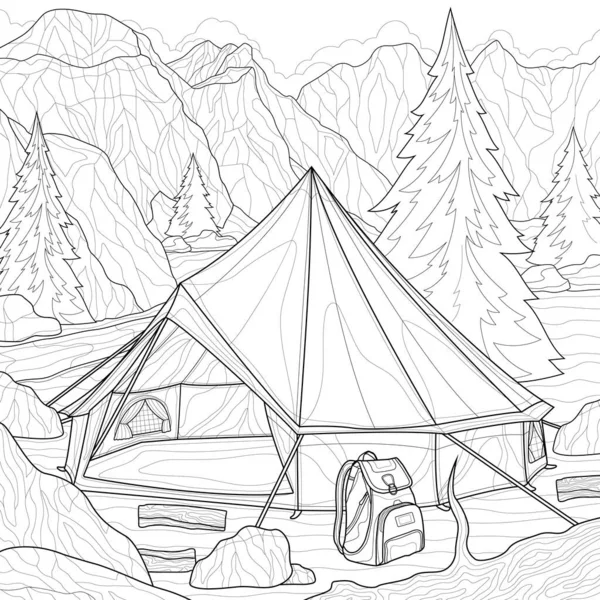 Camping coloring vector images