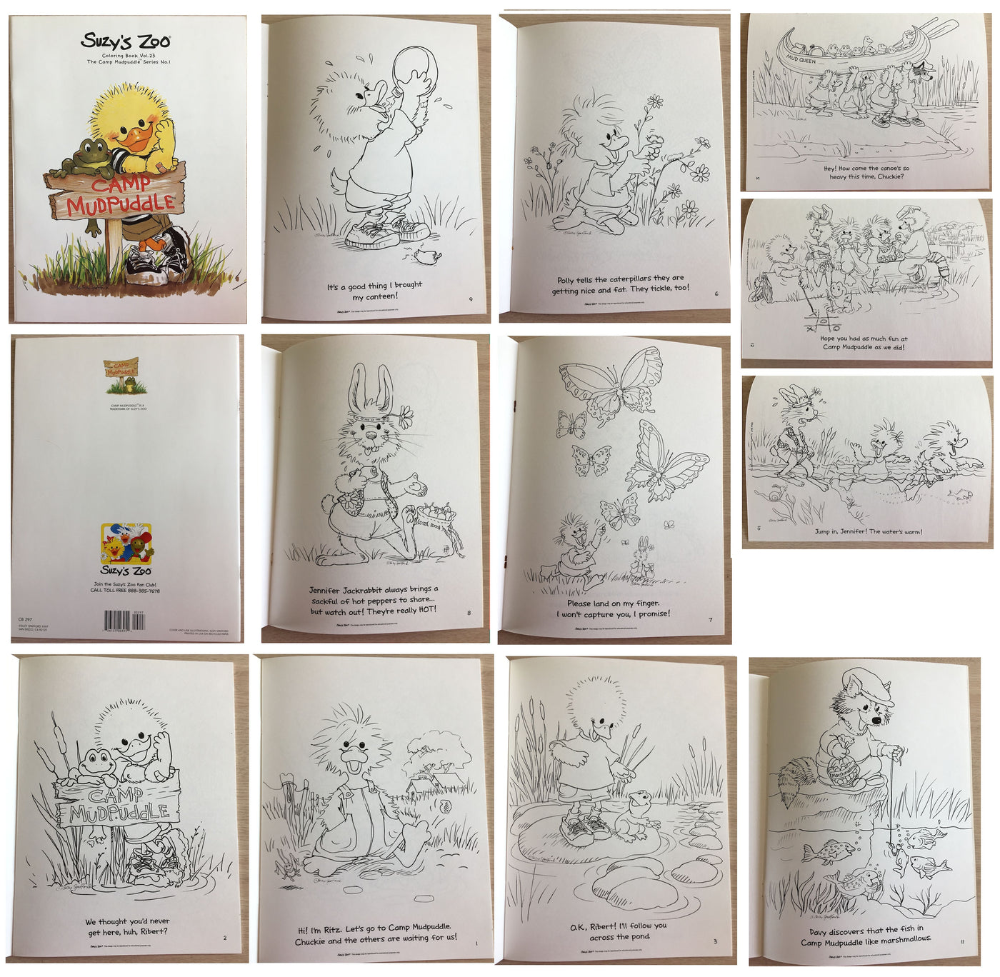 Vintage suzys zoo collectible coloring book camp mudpuddle outdoor na â