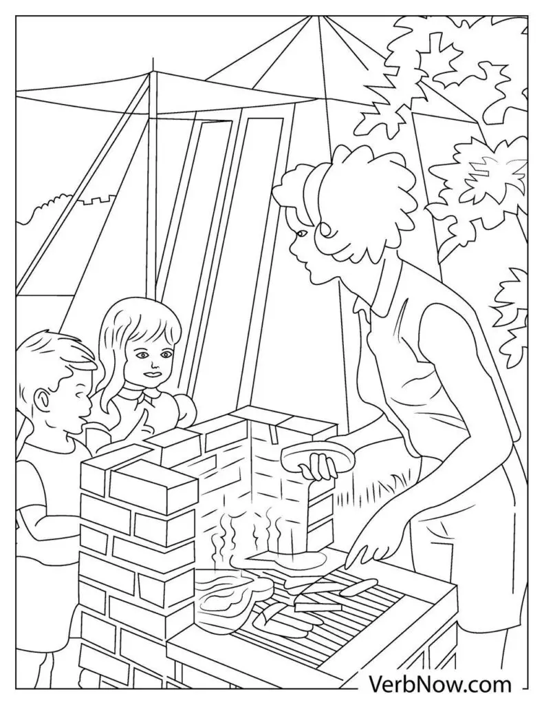 Free camping coloring pages book for download printable pdf