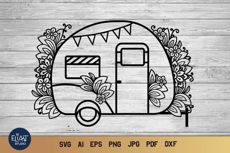 Camping coloring pages design bundles
