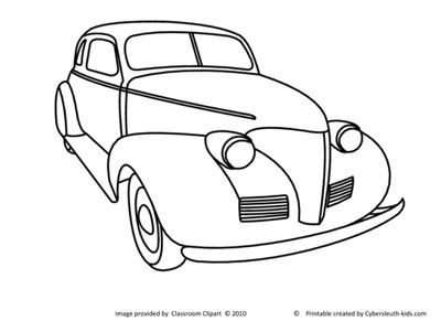Classic car coloring page