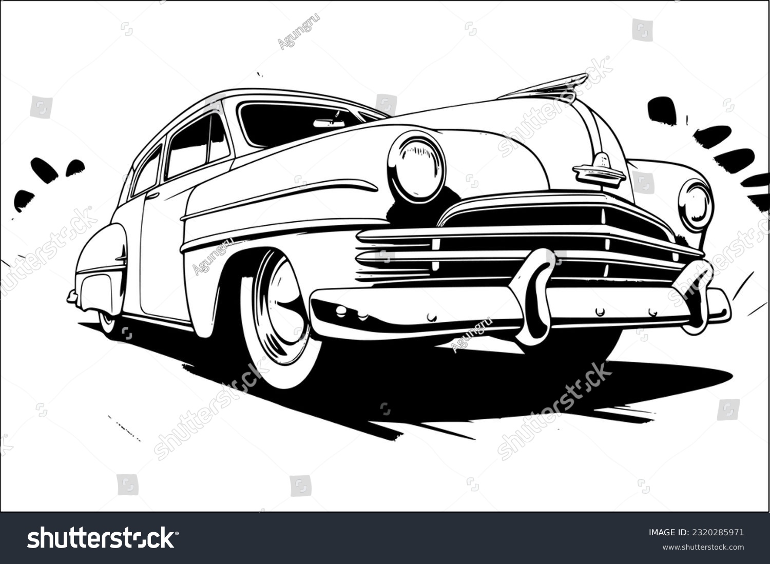 Coloring book page vintage car sketch stock vector royalty free