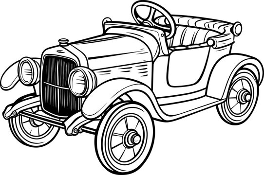 Vintage car line art images â browse photos vectors and video