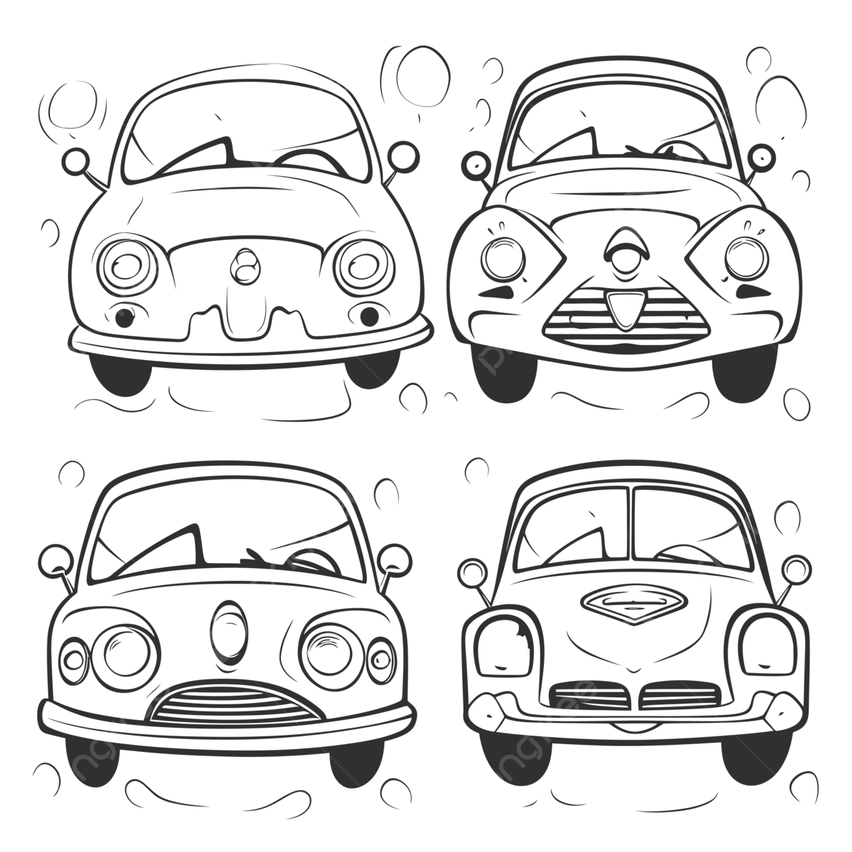 Page of coloring pages with vintage cars outline sketch drawing vector car drawing wing drawing ring drawing png and vector with transparent background for free download