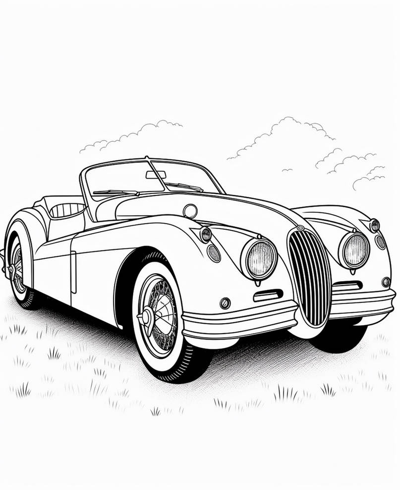 Vintage convertibles coloring pages by coloringbooksart on