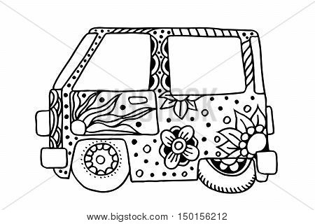 Hippie vintage car vector photo free trial bigstock