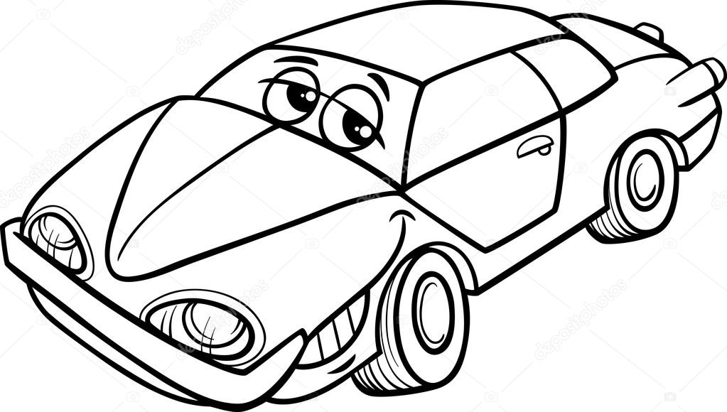 Car character cartoon coloring book stock vector by izakowski