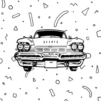 Classic trucks luxury cars coloring book for kids worksheet activities print