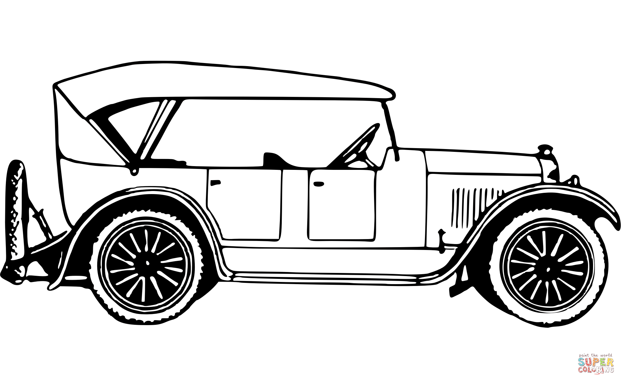 Vintage car coloring page free printable coloring pages