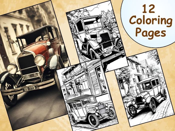 Explore nostalgia antique cars coloring pages for classic fun teaching resources